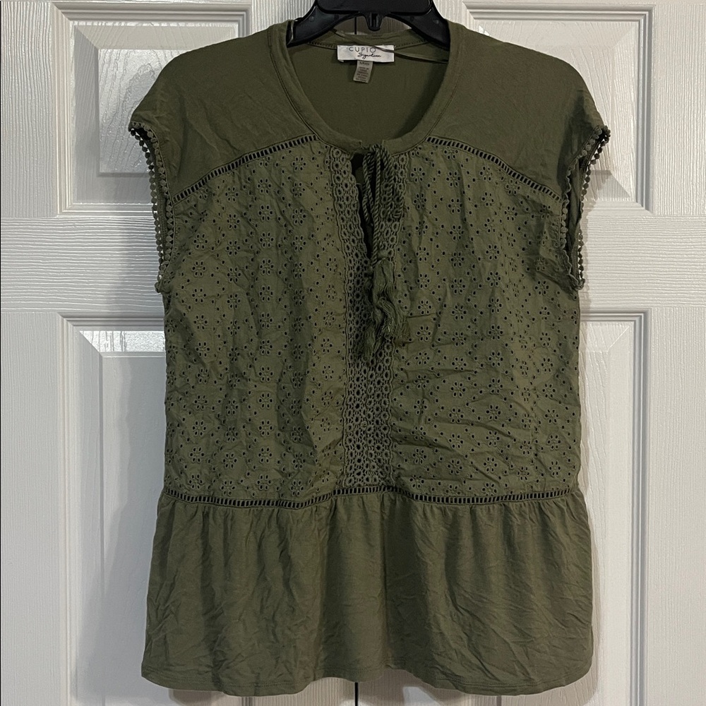 Cupio Olive Green Blouse